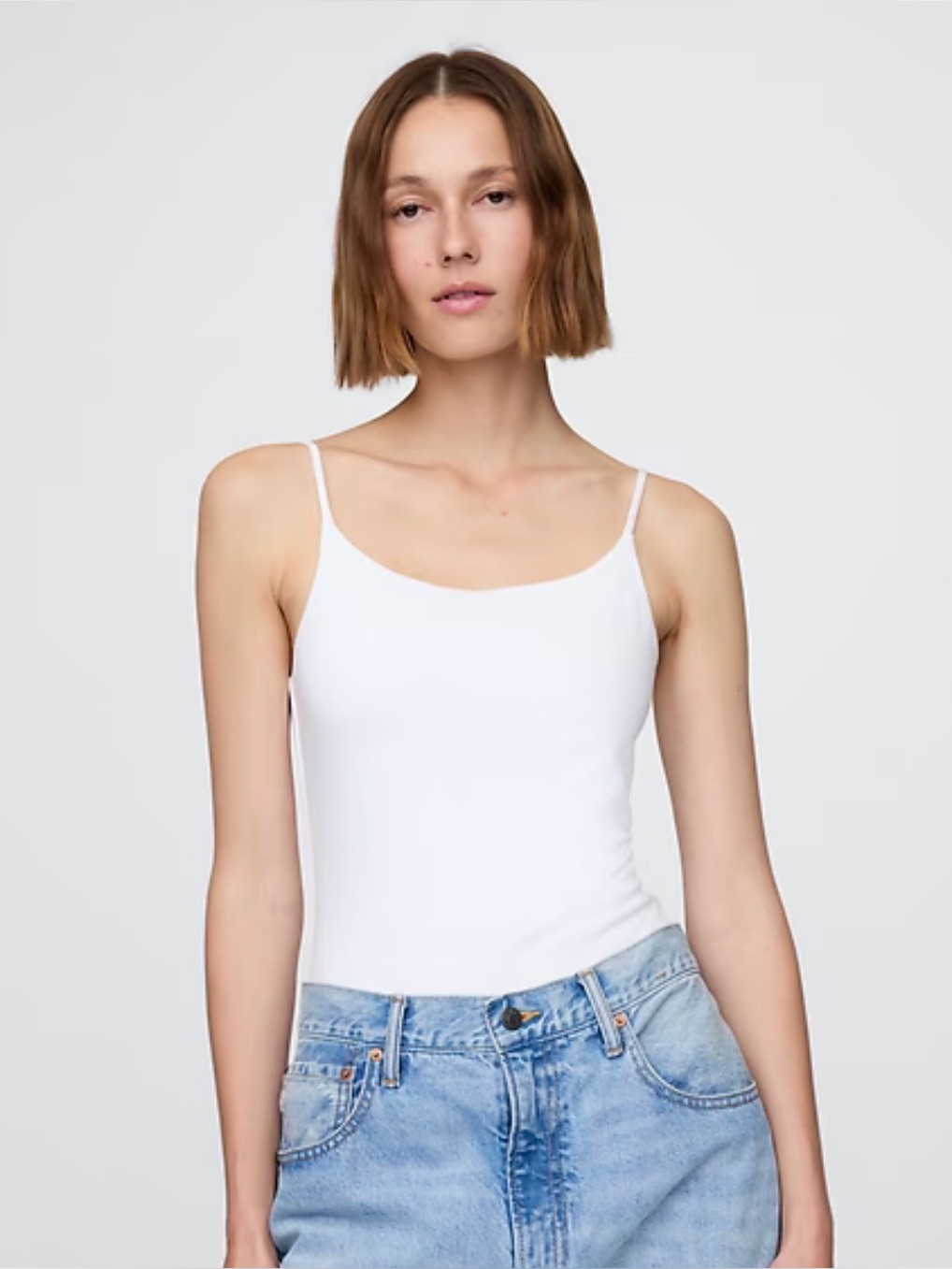Gap White Women's Slim Strap Bodysuit